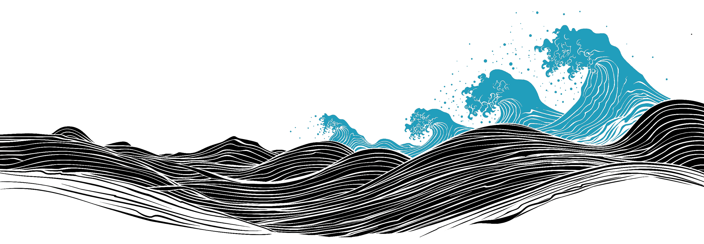 Waves representing strong marketing design